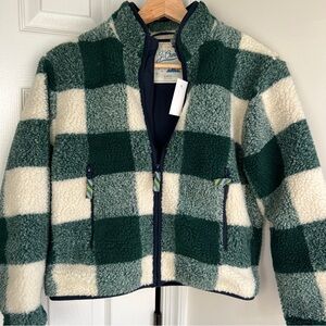 NWT Crewcut Plaid Shearling Jacket